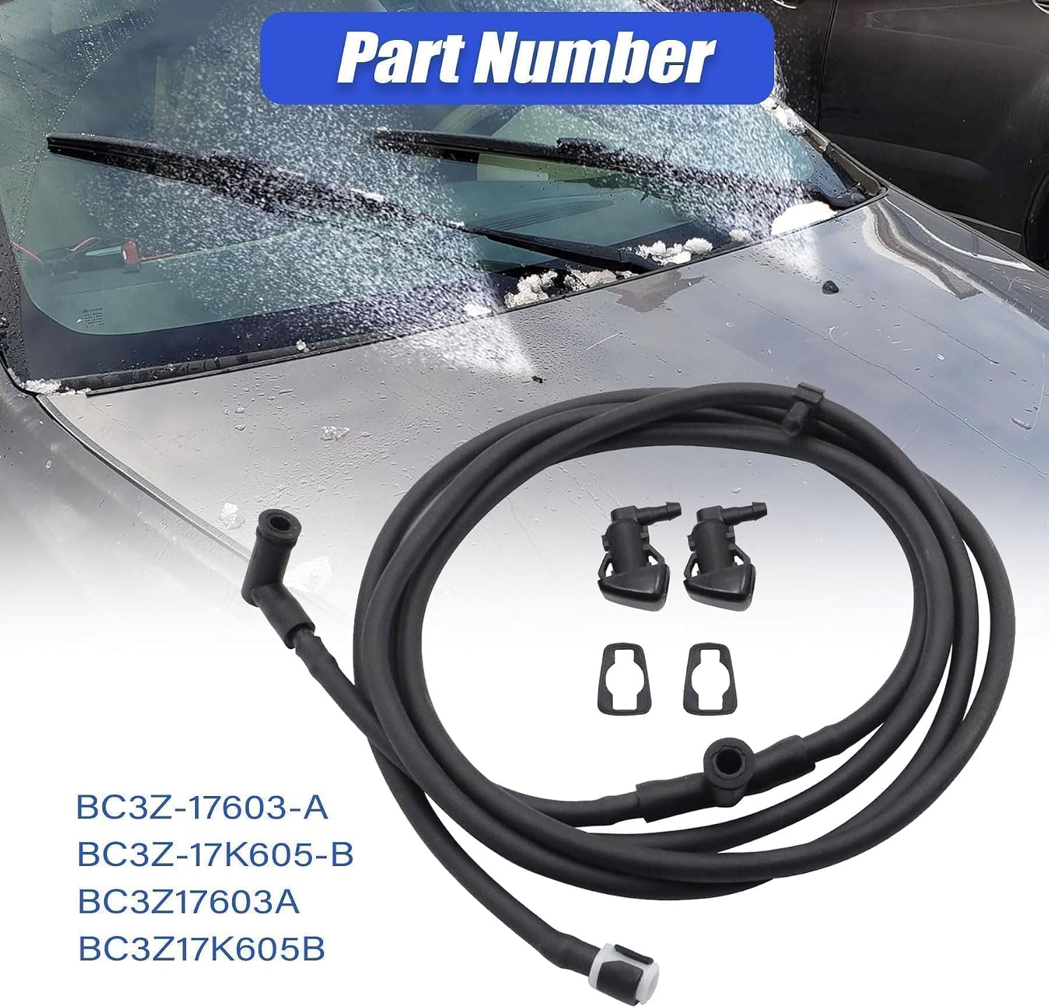 XQSMWF Windshield Washer hose Jet Fluid Spray Nozzles Repair Kit Fit For Ford F250 F350 F450 F550 Super Duty 2011-2016 Windshield Washer Nozzles Kit Wiper Spray Nozzle #BC3Z-17603-A BC3Z-17K605-B