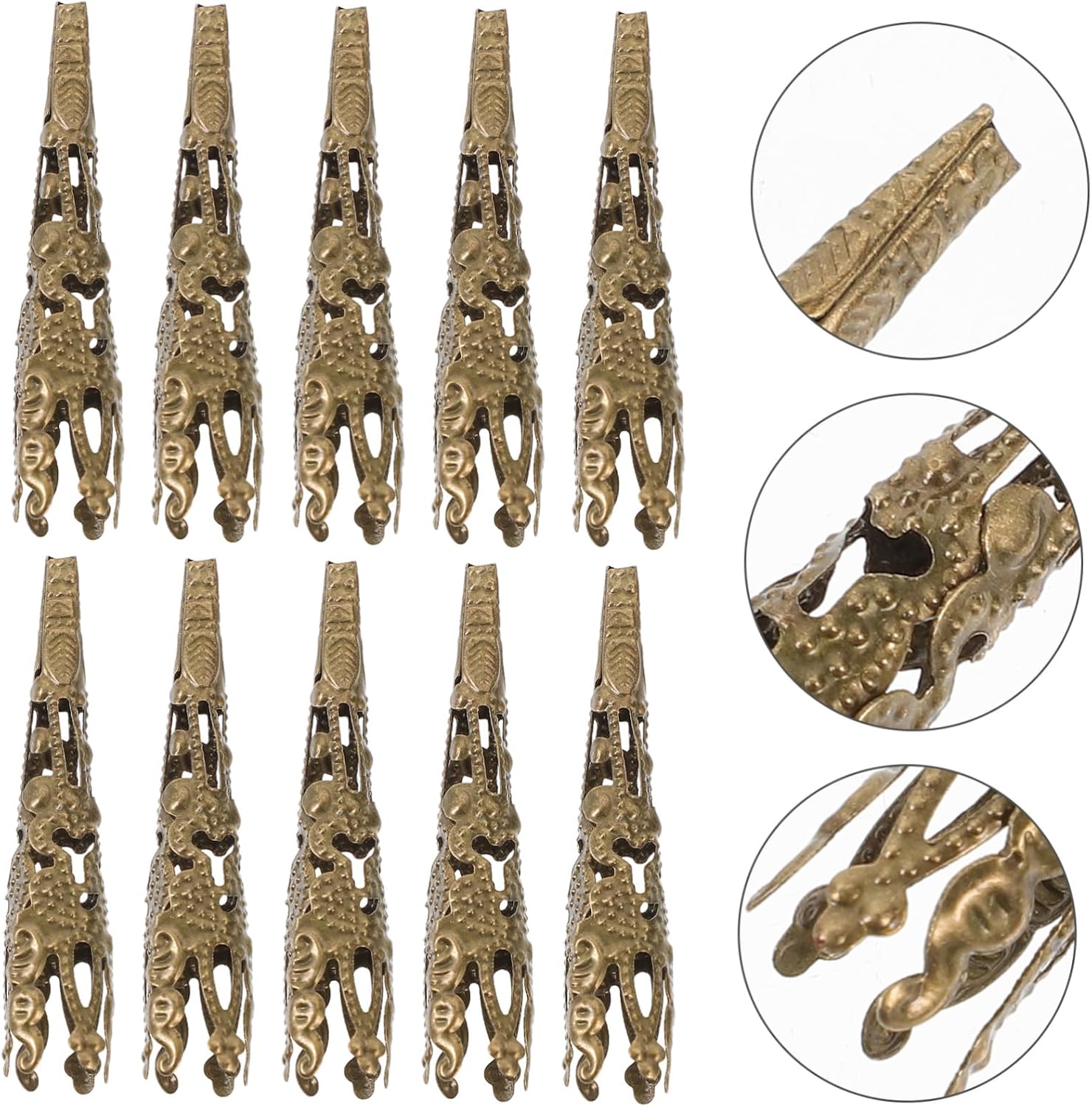 LIFKOME 120pcs Trident Flower Holder Bead Hat Headwear Accessories Embellishments for DIY Jewelry Making