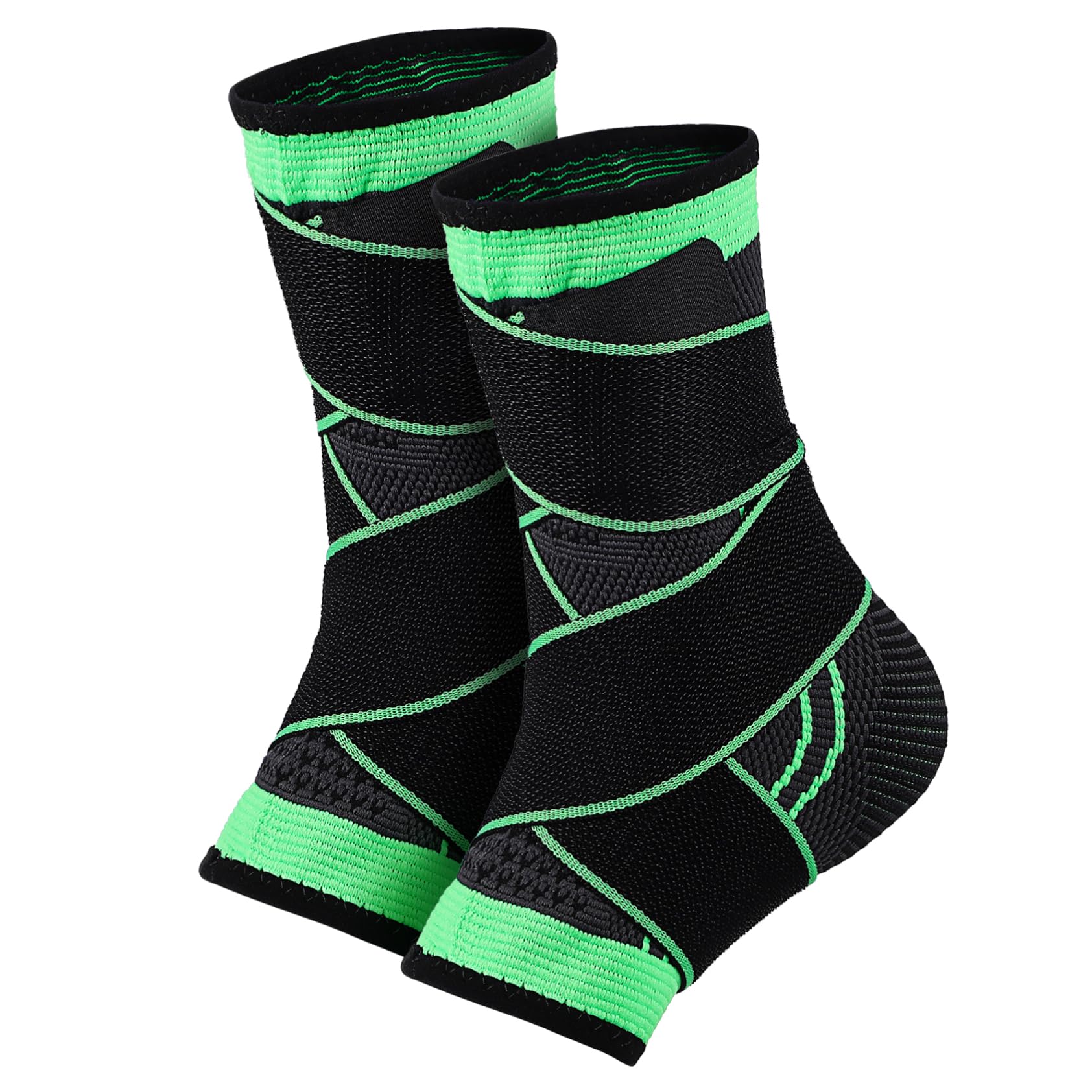 BEBEMOKO Ankle Braces Compression Sleeve Ankle Braces for Running Walking Standing 2 Pack