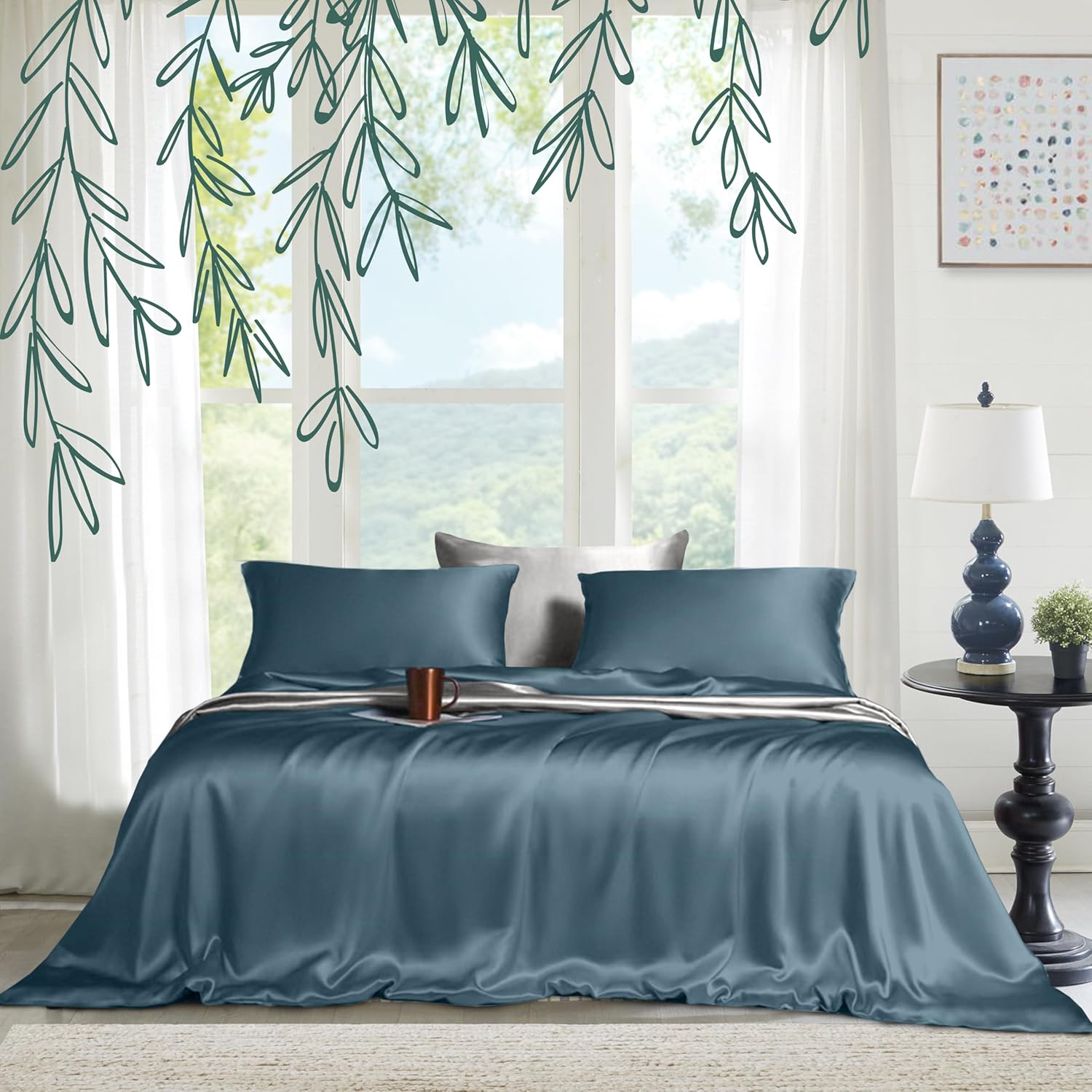 King Size 4 Piece Sheet Set - Breathable & Cooling Sheets - Hotel Luxury Bed Sheets - 16" Deep Pockets, Easy-Fit, Soft & Wrinkle Free Bed Sheet Set, King Bedding Sheets & Pillowcases: Bahamas Blue