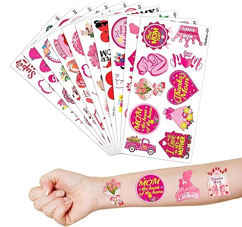Miniatura 6 de 102 tatuajes temporales para el Día de la Madre Feliz Día de la Madre, decoraciones de fiesta temática de cumpleaños, suministros de decoración de
