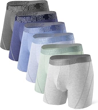 Separatec Mens Underwear Dual Pouch Boxer Briefs Moisture Wicking Bamboo Rayon Breathable Cooling Underwear Multipack