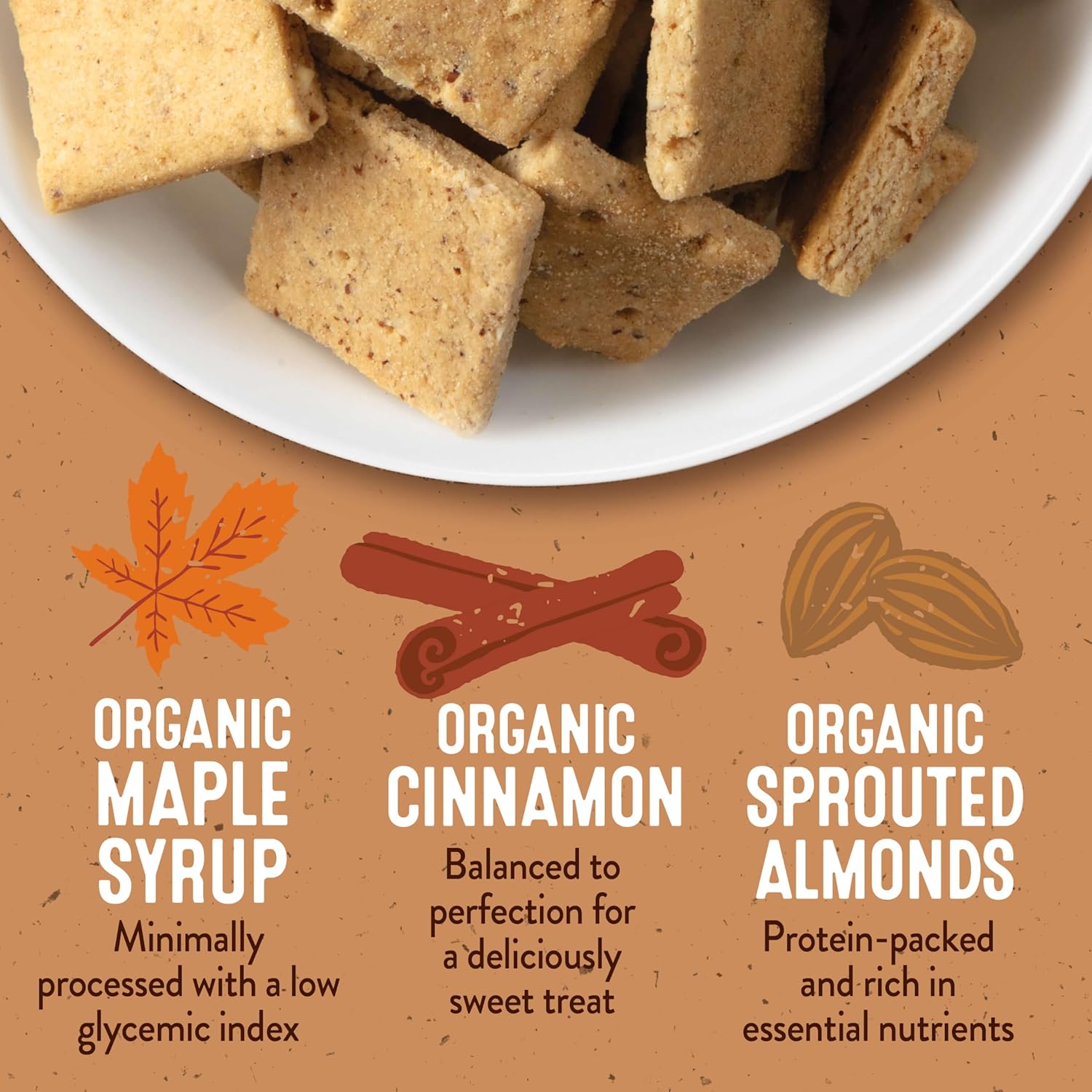 Healing Home Foods Baked Classic Graham Crackers, Gluten Free Graham Crackers Made with Almond Flour, Organic Maple Syrup & Organic Cinnamon, Vegan, Grain Free, Plant-Based and Non GMO, 5oz (3Pack)