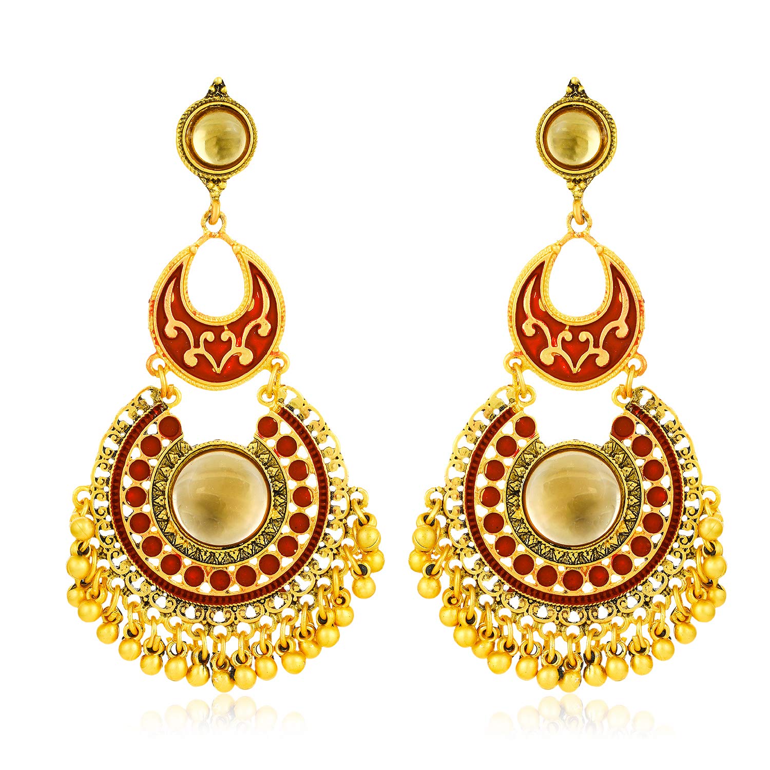 Sukkhi Equisite Gold Plated Mint Meena Collection Chand Bali Earring for Women (B0B9T5FFP5) Amazon Price History, Amazon Price Tracker