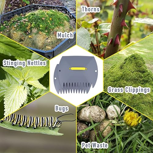 Miniatura 4 de Jardineer Cucharas y garras de hojas, garras ligeras para agarrar hojas, cucharas de patio para hojas, hierba, recortes de césped, ramitas o