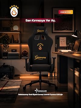 x Galatasaray Goal Siyah Kumaş Lisanslı Oyuncu Koltuğu