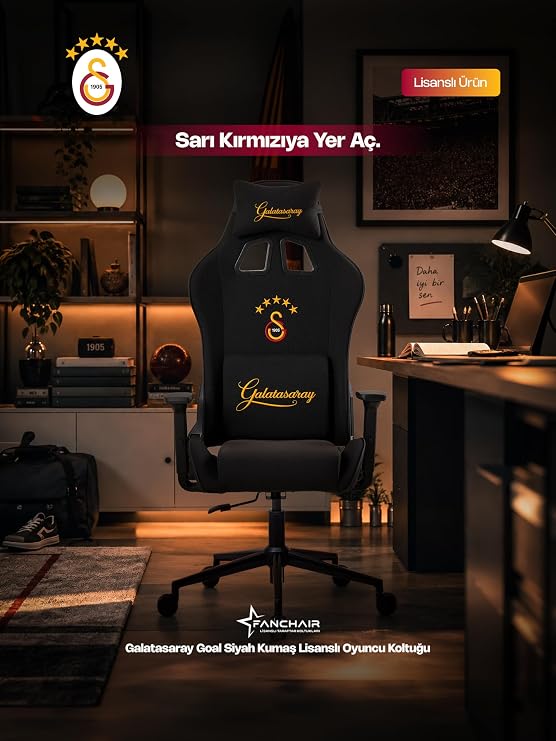 x Galatasaray Goal Siyah Kumaş Lisanslı Oyuncu Koltuğu