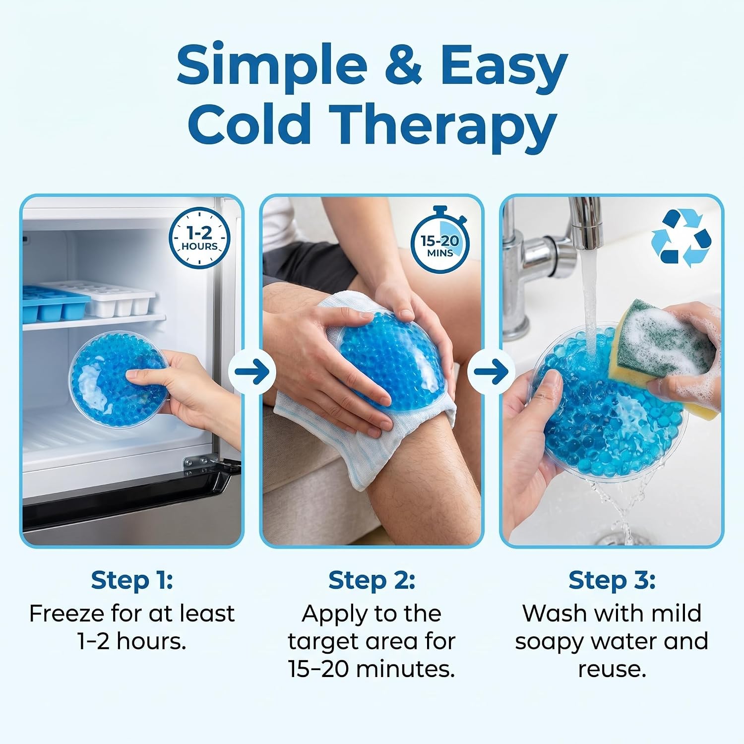 Round Gel Ice Packs, 8-Piece Colorful Mini Cooling Pads for Lunch Bags and Coolers, Reusable Flexible Cold Compress for Puffy Eyes, Skincare and Targeted Cooling (2.75" x 2.75")