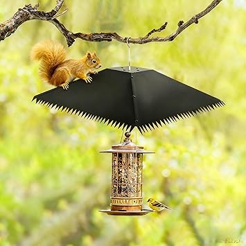 Squirrel Baffle, Dual Purpose Metal Baffle for Hanging Bird Feeder, Outdoor Hang-Style Squirrel Guard Proofing with Spikes for 4x4 Post