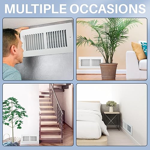 Miniatura 6 de Zonon 12 piezas de 10 x 4 pulgadas (tamaño interior) Cubierta de ventilación de techo para rejilla de ventilación de conducto de parrilla Difusor de