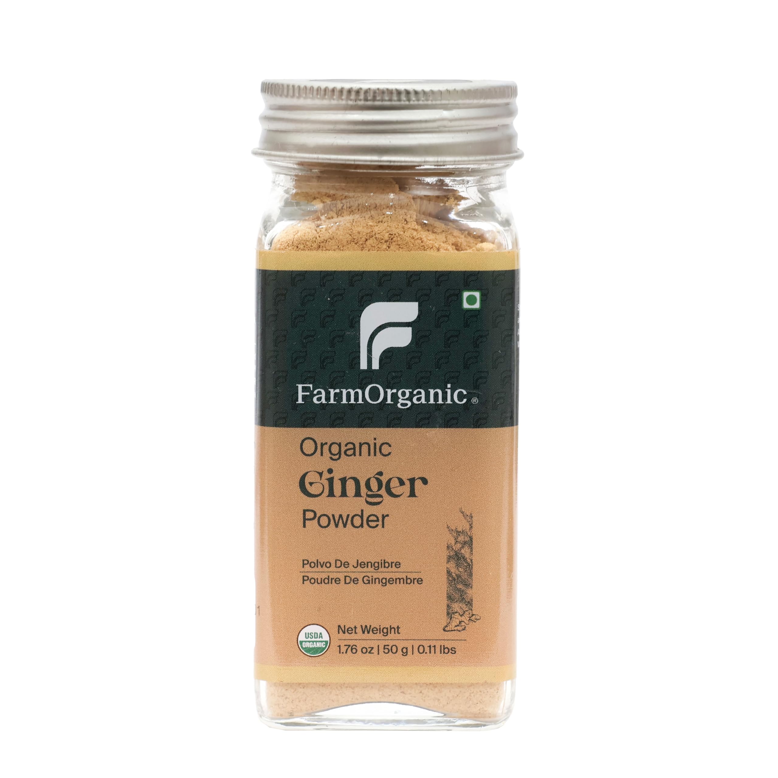 Organic Ginger Powder 50 g | 100% Pure Dry Ginger (Saunth) | Natural & Spicy Spice for Cooking, Tea, Immunity & Digestion | Non-GMO, Pesticide Free, Farm Fresh