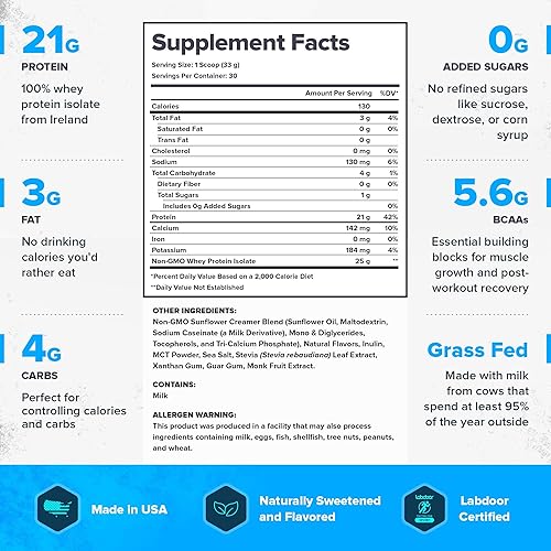 Vista 62 de LEGION Whey+ - Proteína aislada de suero de vacas alimentadas con pasto, baja en carbohidratos, baja en calorías, sin OMG, sin lactosa, sin gluten