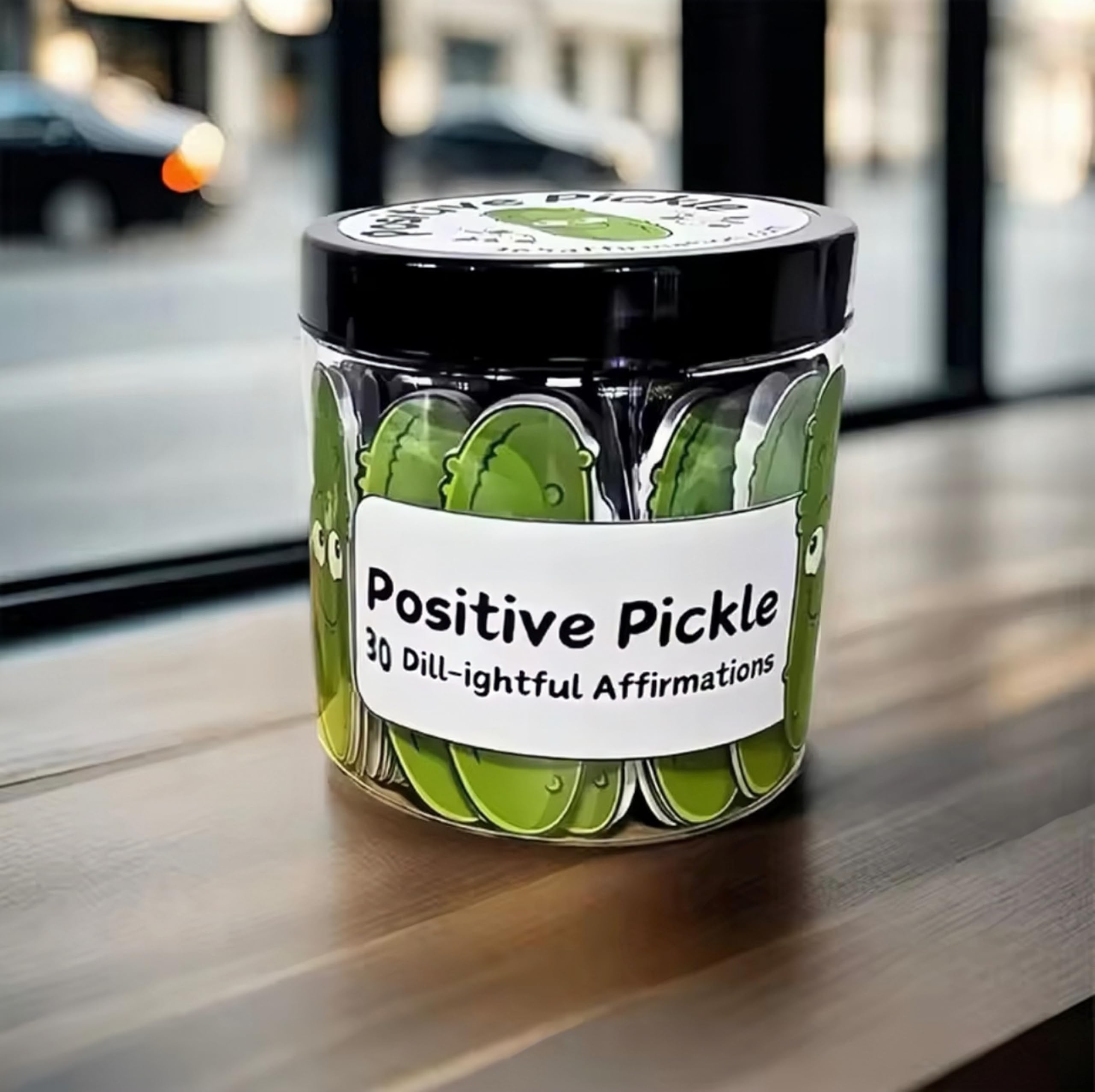 30 Positive Pickle Cards Jar, Empowering Affirmation Cards for Women, Moms, Dads, and Teens, Thoughtful Father's Day Gifts for Dad, Unique Birthday Presents for Both Women and Men