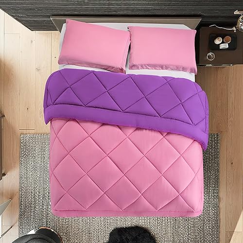 Vista 21 de Elegant Comfort Juego de edredón reversible de 3 piezas para todas las estaciones, ultra suave, edredón alternativo al plumón, tamaño King