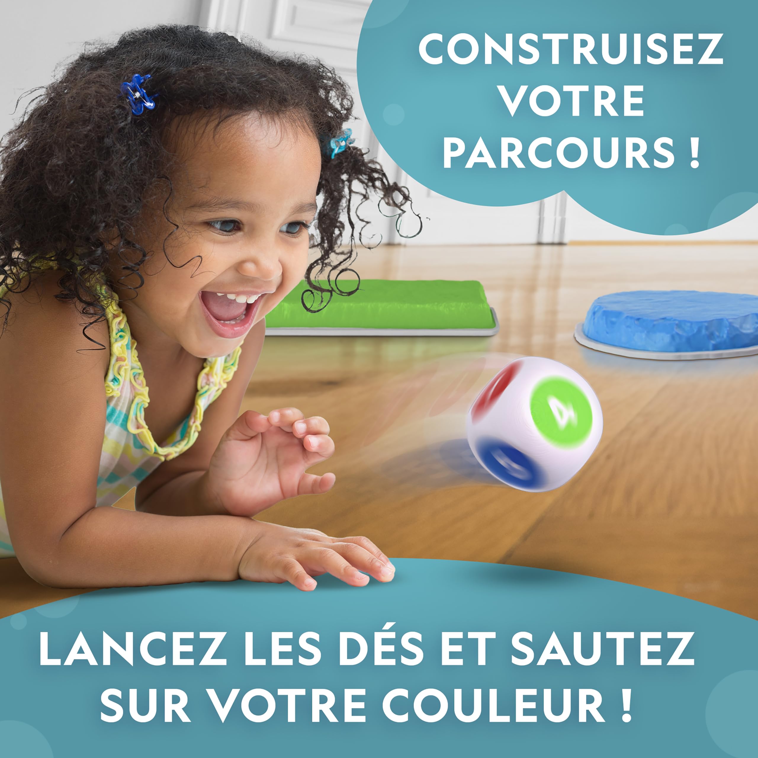 National Geographic Kids Blue Marble Pierres D’Équilibre et Barres D’Équilibre – Set de Parcours d’Obstacles 12 pièces pour Enfants 3+ avec dé en Mousse, Cartes Play & Learn
