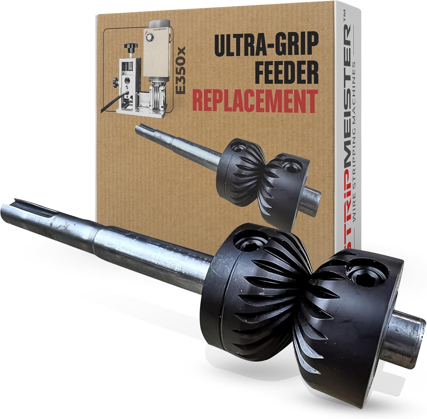 StripMeister E350x Ultra-Grip Feeder Replacement - Feeder & Shaft Assembly Replacement for StripMeister's E350x Wire Stripper Machine