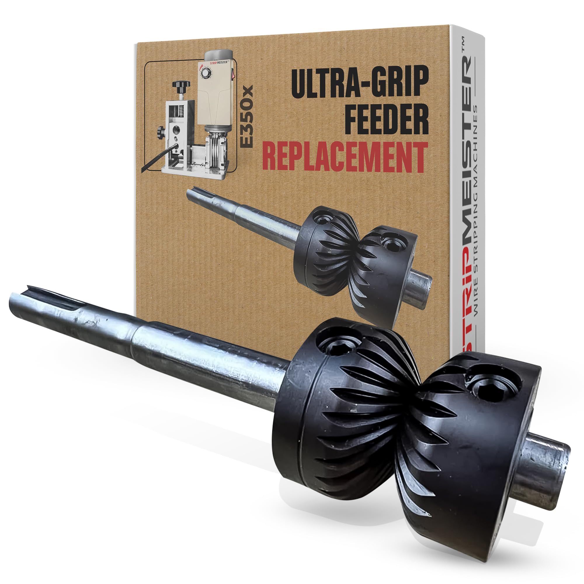 StripMeister E350x Ultra-Grip Feeder Replacement - Feeder & Shaft Assembly Replacement for StripMeister's E350x Wire Stripper Machine