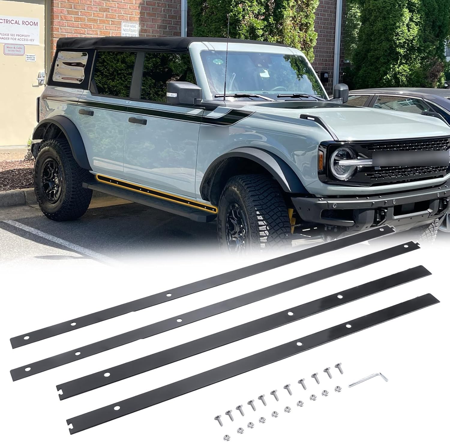 Broaddict Pinch Weld Cover Fit for Ford Bronco 4Door 2021 2022 2023 Trail Armor Rocker Panels