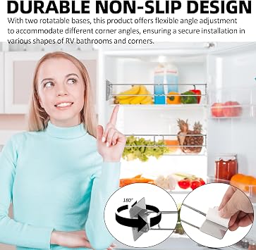 (3-Pack Adjustable RV Fridge Bar, 6.713 Stainless Steel Refrigerator Tension Rods for Camper, Trailer, Motorhome, and Kitchen Cabinet Organization Accessories