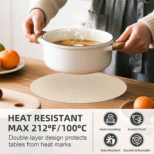 Miniatura 5 de COSMOCASA Juego de 6 manteles individuales de vinilo, color café