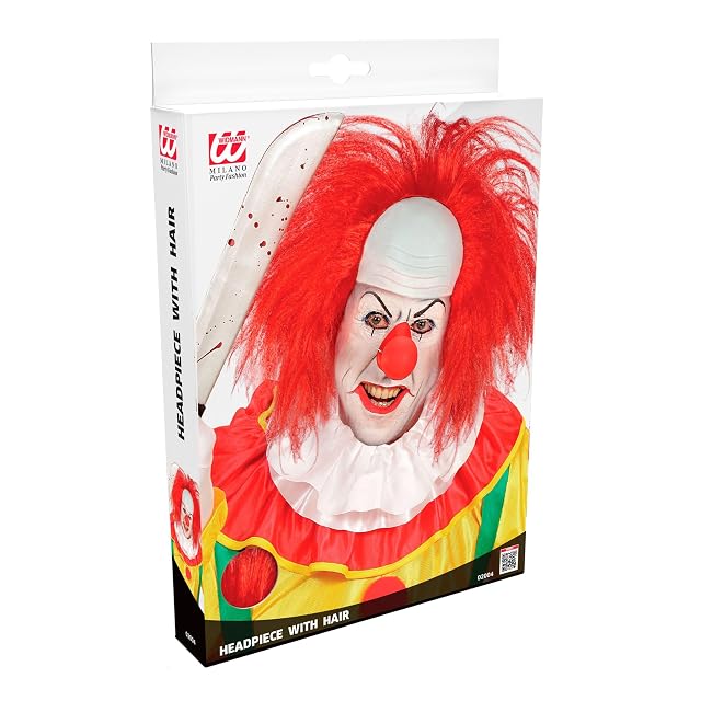 Foto 2 de 3 de W WIDMANN MILANO Party Fashion - Peluca payaso calvo con pelo, circo, payaso de terror, carnaval, Halloween