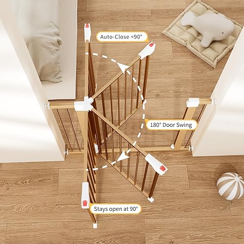 Miniatura 2 de Paws - Puerta portátil para mascotas, puerta para perros con cierre automático para puertas y escaleras, fácil de instalar, puerta para mascotas