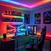 AmberLED 3 Metre RGB Şerit LED Seti - Bluetooth Uygulama Kontrollü - Müziğe Duyarlı 5050 3 Çipli Tak Çalıştır - Adaptör Dahil - İç Mekan Silikonsuz Aydınlatma [Enerji Sınıfı F]