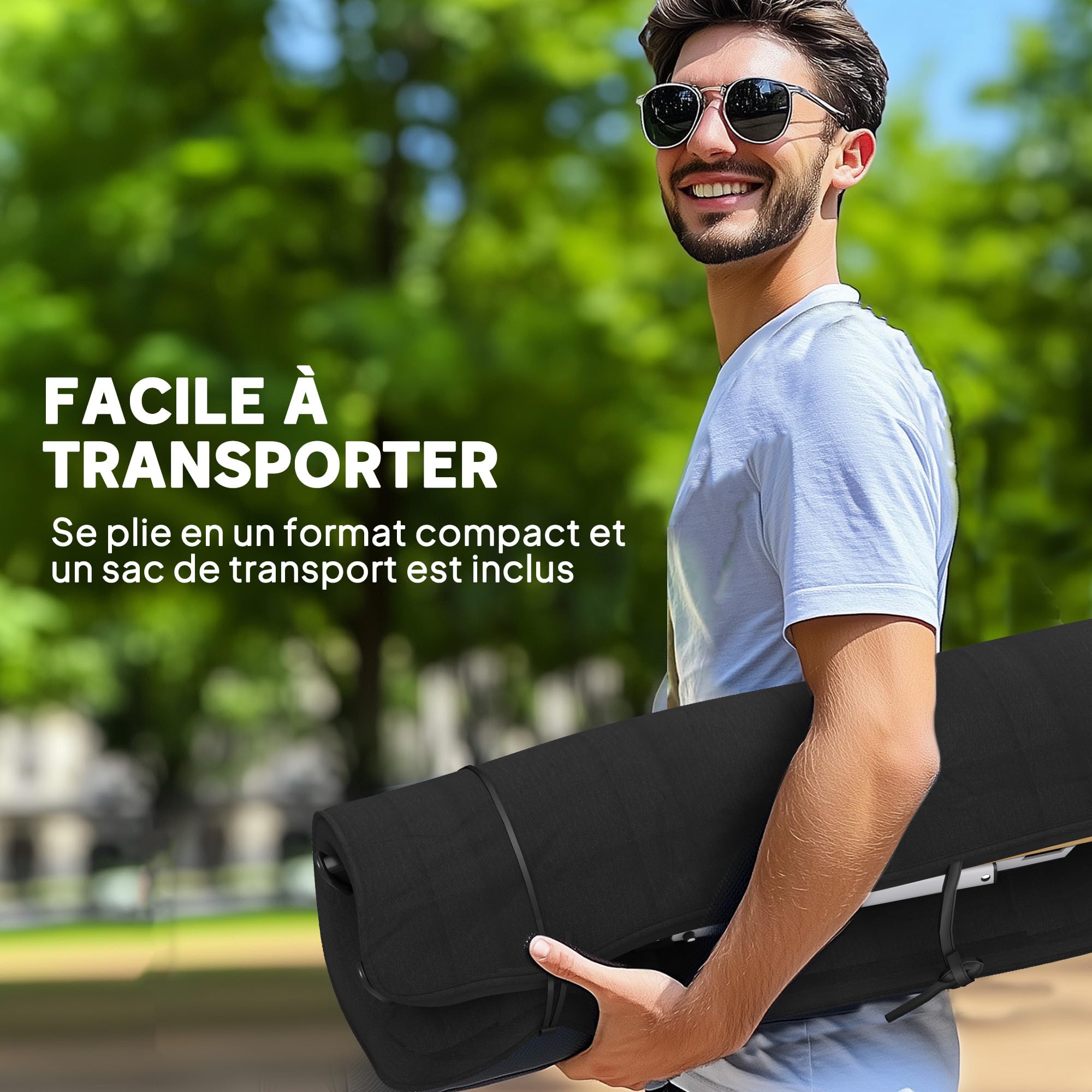 Outsunny Chaise de Camping Chaise de Pêche Dossier Haut 59x67x96cm Noir | Pliante et Portable, Coussin Amovible, Sac de Transport, pour Jardin, Randonnée, Pêche, Plage et Pique-Nique