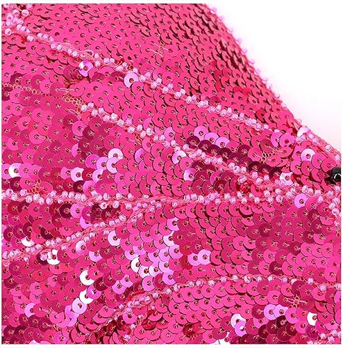 Miniatura 7 de Top corto de lentejuelas brillantes para mujer, diseño de mariposa, con purpurina brillante, para danza del vientre