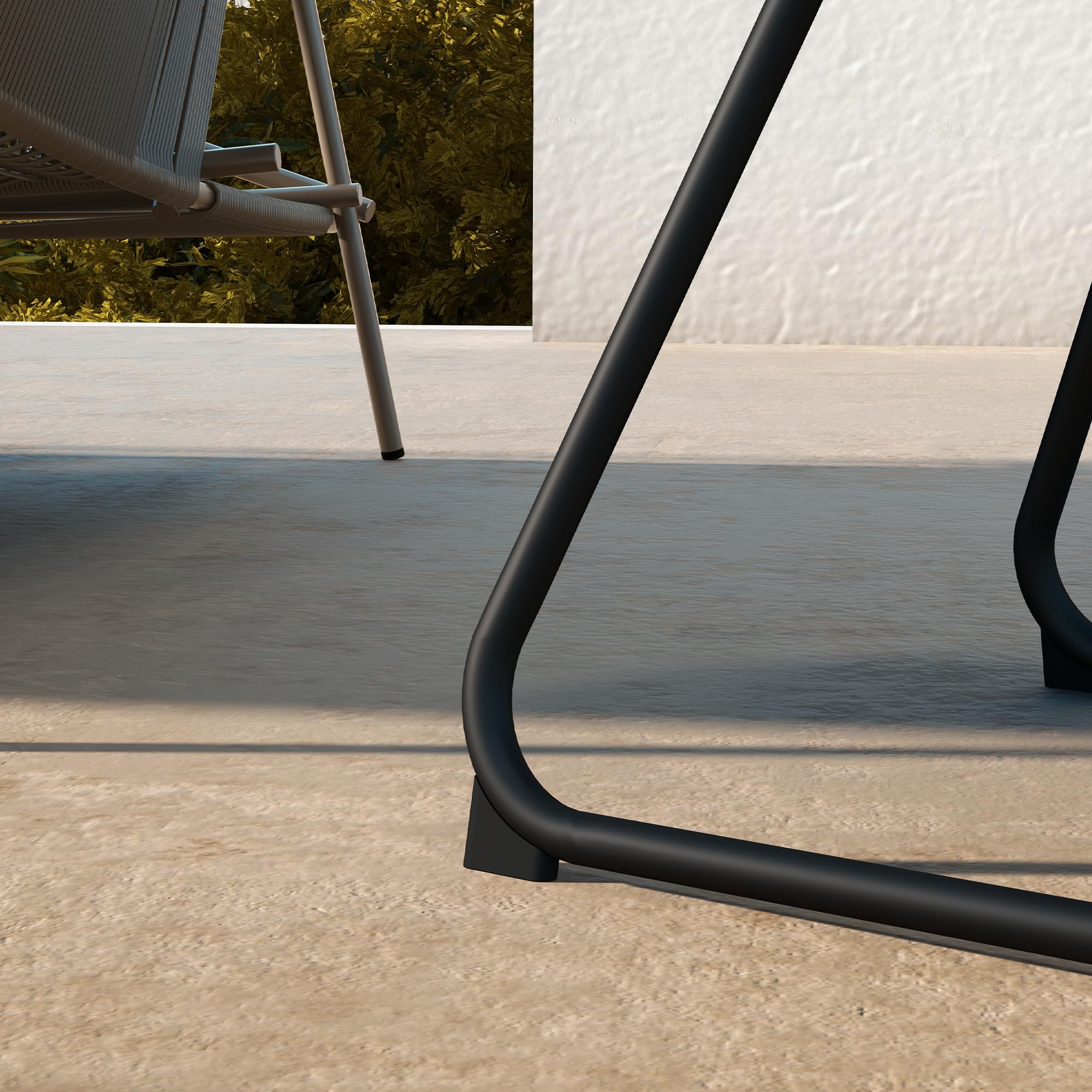 Outsunny Tavolino da Esterni Ø48x37 cm Metallo Nero Piedini Regolabili