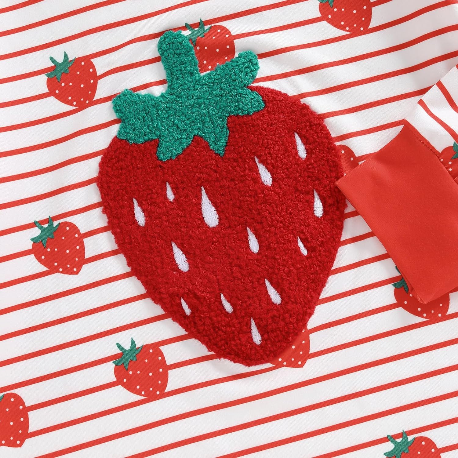 Lefyira Baby Girl Strawberry Outfit Striped Long Sleeve Top Pants Set Toddler Guitar Outfit Infant Fall Winter Clothes - Image 7