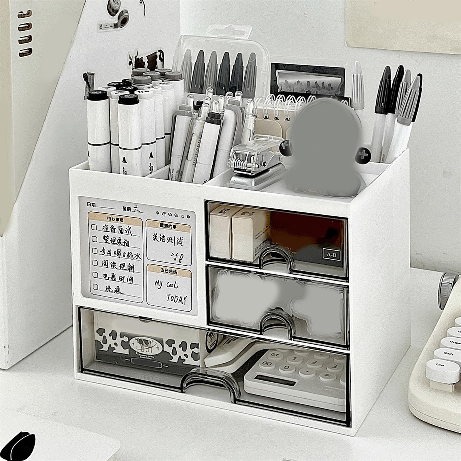 Organizzatori da scrivania con cassetti Portapenne Organizzatori da scrivania multifunzionali Organizzatori di trucco Forniture per ufficio