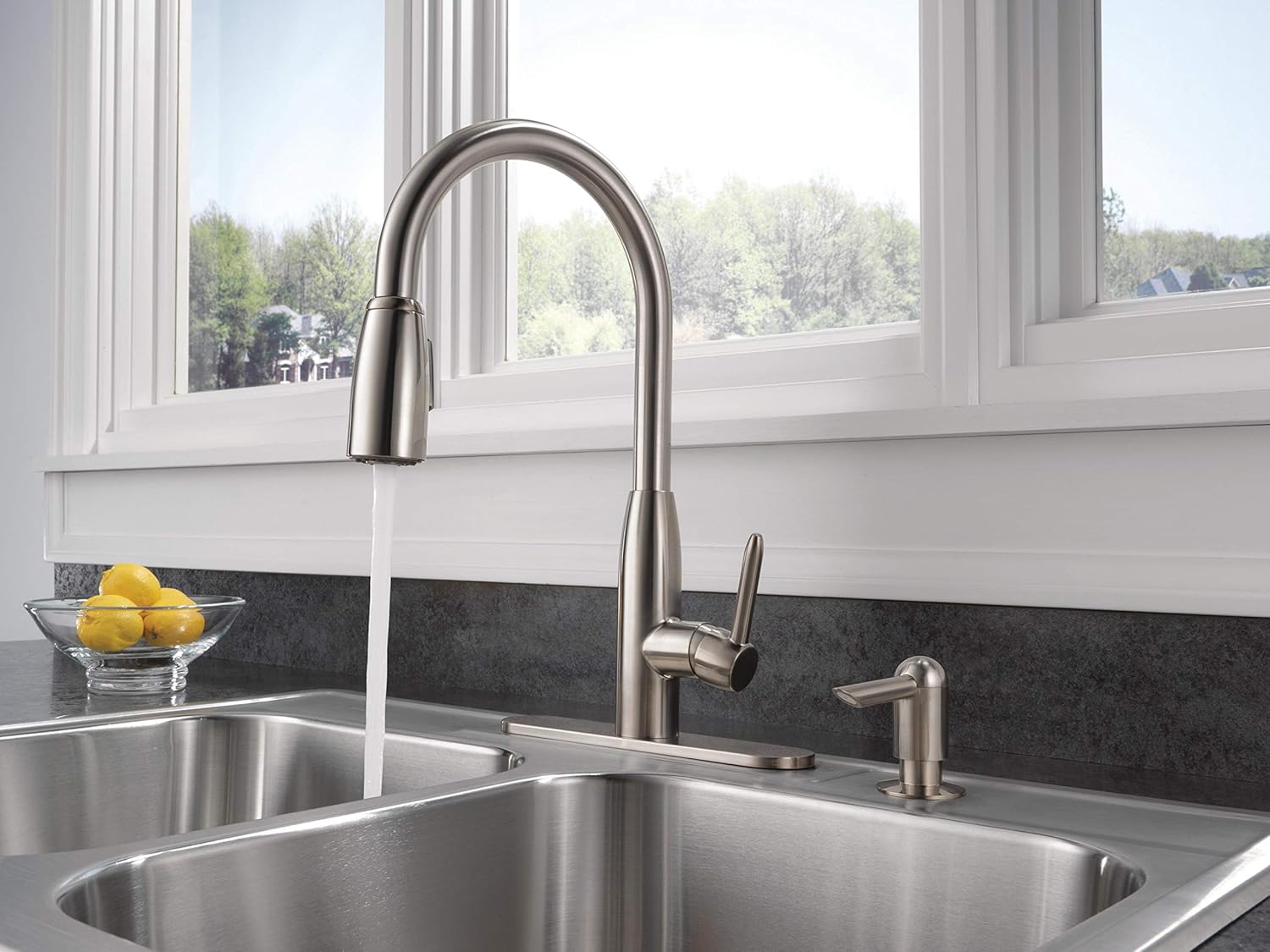 One-Day Sale: Up to 80% Off Peerless Single-Handle Kitchen Sink Faucet with Pull Down Sprayer and Soap Dispenser, Stainless P188103LF-SSSD Flash Sale Peerless Single-Handle Kitchen Sink Faucet with Pull Down Sprayer and Soap Dispenser, Stainless P188103LF-SSSD