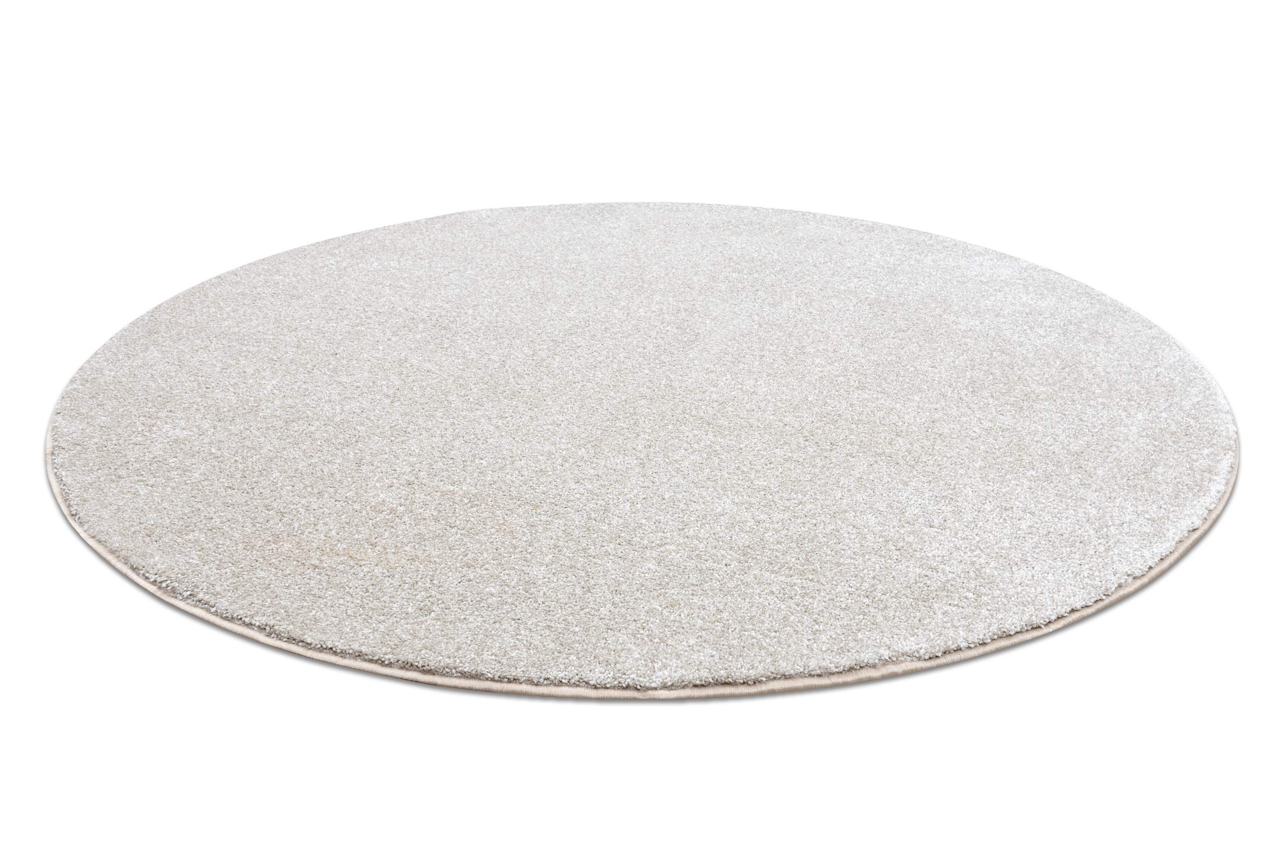 Dywan okrągły SAN Miguel Creme 031 płaski, gładki, jednokolorowy kremowy koło 133 cm