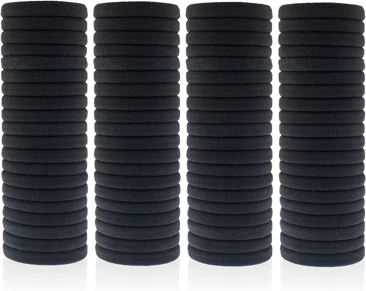 100 Pack Seamless Hair Ties for Women Girls Ponytail Holders for Thick Hair (Black)