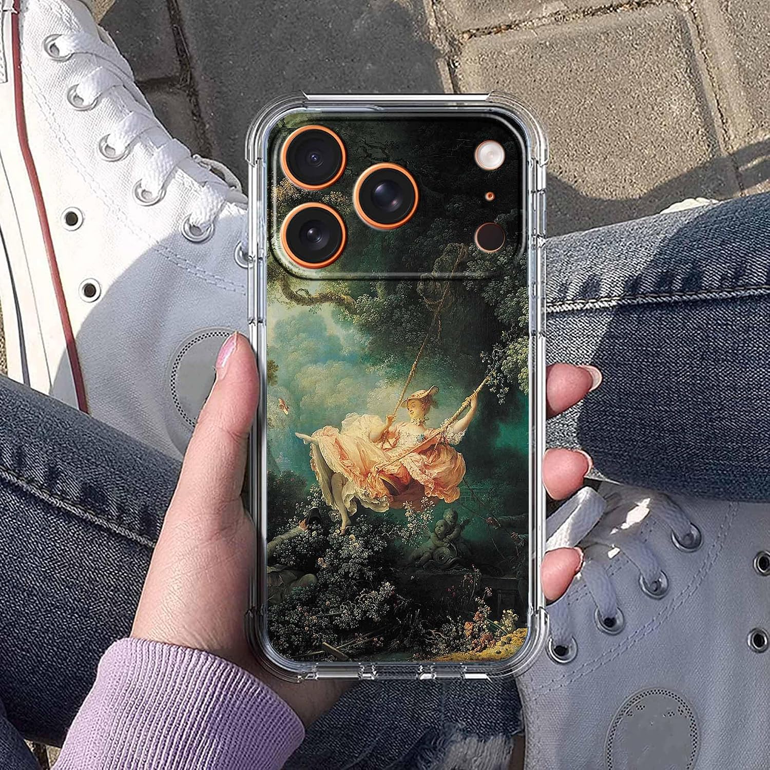 Case for iPhone 17 Pro with Renaissance Classic Art Design,Vintage Aesthetic Rococo Art Pattern,Clear Slim Soft TPU Bumper Phone Cover,6.3”(Classic,17Pro) image 5