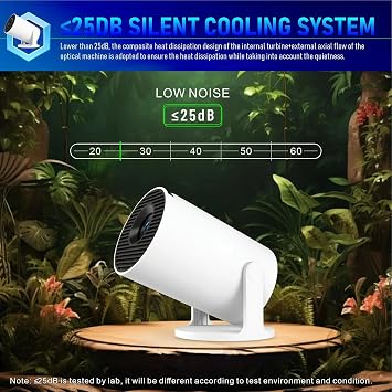 Mini Projector,Upgraded Smart 4K Projector with Wifi 6 and Bluetooth 5.4,Portable Projector with Android 14, Automatic Keystone Correction,180 Degree,130 Inch Display (White)