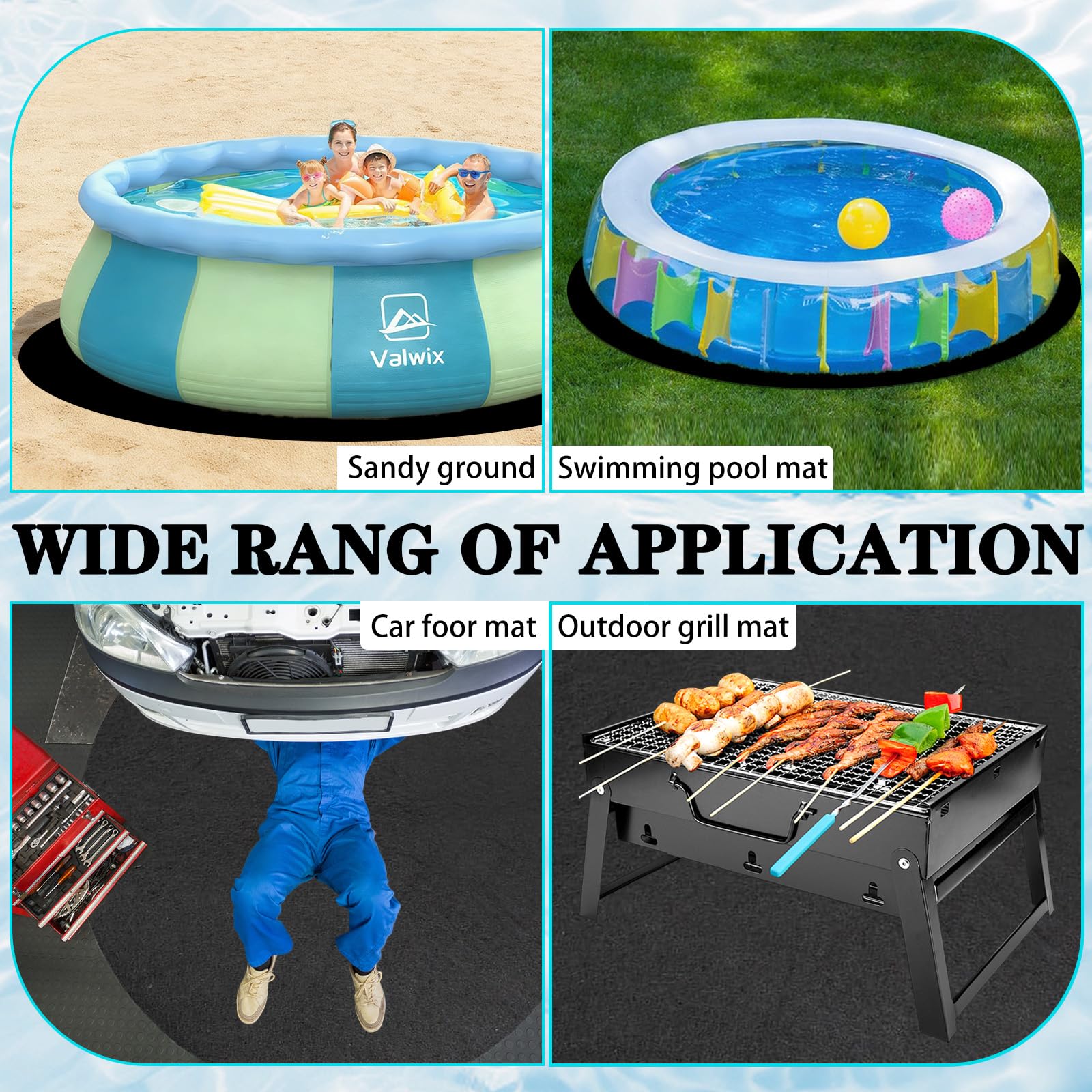 Tapis de Sol Piscine Rond, Tapis sous Piscine Hors Sol Résistante aux Perforations