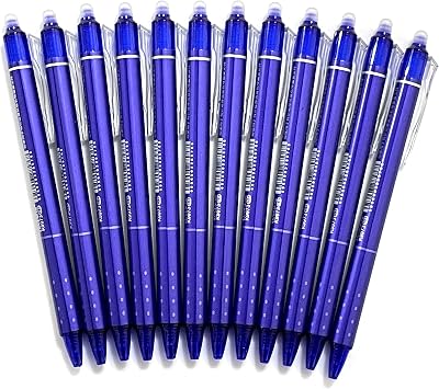 sencoo 12 pack Erasable Blue Gel Pens Retractable Erasable Blue Ink Rollerball Pens Students Stationery Office Pens School Prize Girl Gift Pens