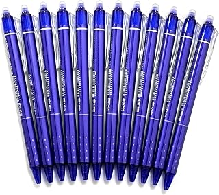 sencoo 12 pack Erasable Blue Gel Pens Retractable Erasable Blue Ink Rollerball Pens Students Stationery Office Pens School Prize Girl Gift Pens