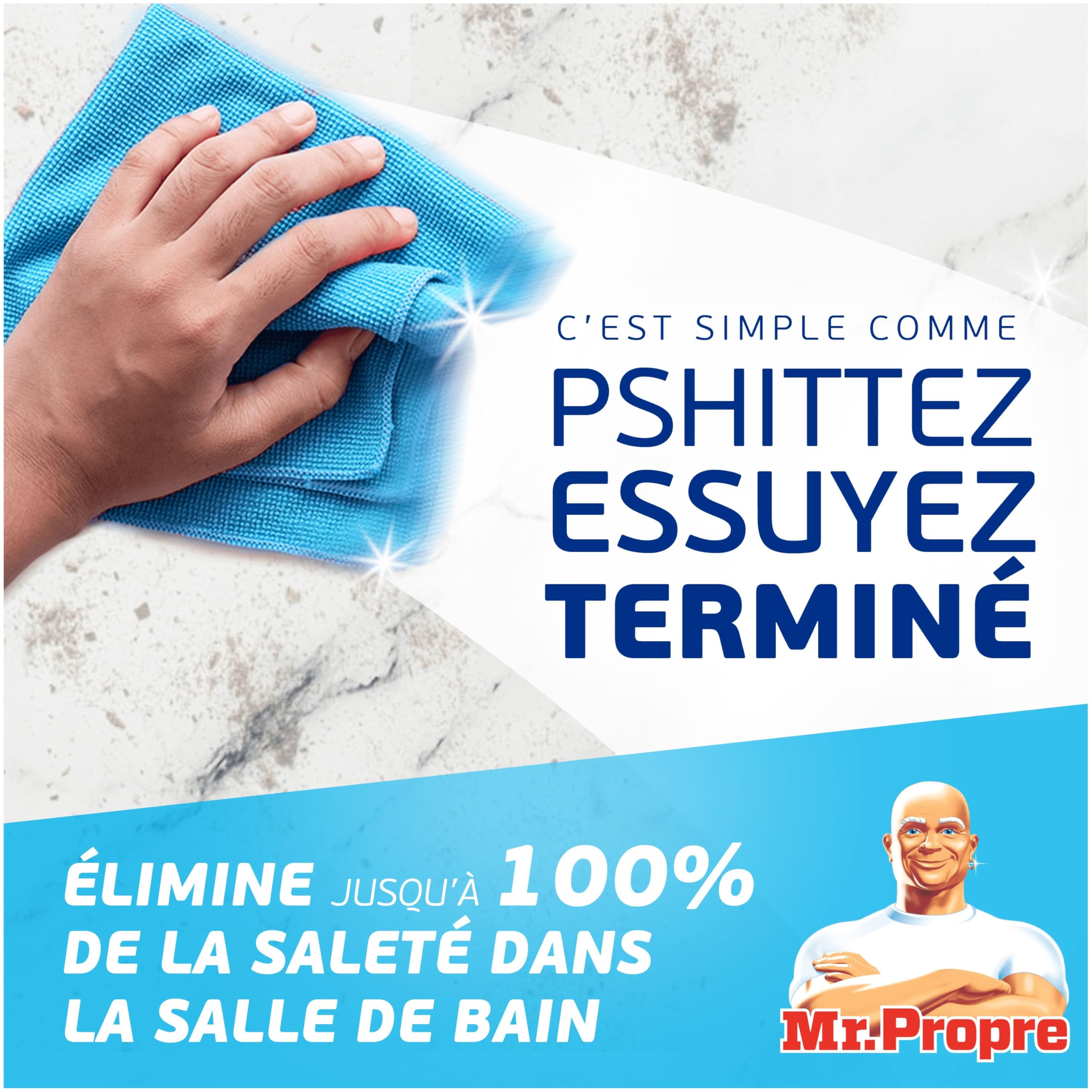 Mr. Propre Spray Désinfectant Salle de Bain Fleurs Blanches 800ml x10