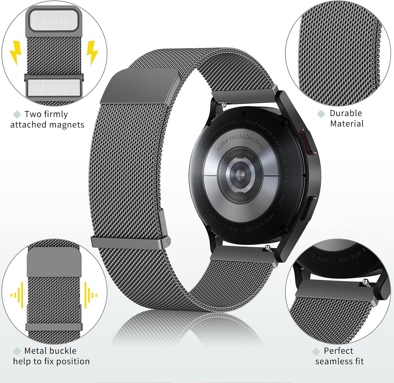 Meliya Metal Band for Amazfit Helio/Bip 6/Bip 5/GTR 4/GTR 3 Pro/3/2/2e/47mm/Balance Watch Band Women Men, 22mm Stainless Steel Metal Loop Replacement Straps for Garmin Venu 3/2/Vivoactive 4 image 2