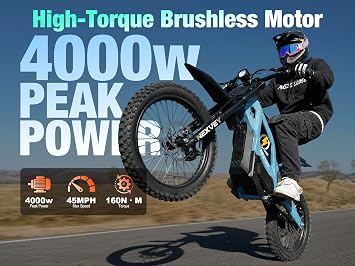 Flash Electric Dirt Bike for Teens, 4000W Peak Electric Motorcycle