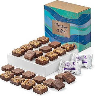 Fairytale Brownies Thinking of You SUGAR-FREE Magic Morsel 24 Individually Wrapped Gourmet Chocolate Food Gift Basket - 1.5 Inch x 1.5 Inch Bite-Size Brownies - 24 Pieces - Item CT524
