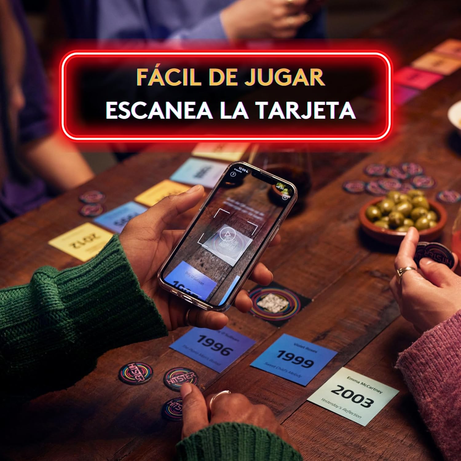 Hitster Jumbo 100% in Spanish, Board Game for Adults and Fun, Music Card Game, From 16 Years, From 2 to 10 Players, Free App