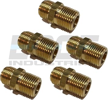 1/2" NPSM to 1/2" Male NPTF Brass Fitting Connector Fuel/AIR/Water/Oil/Gas/WOG Qty 05