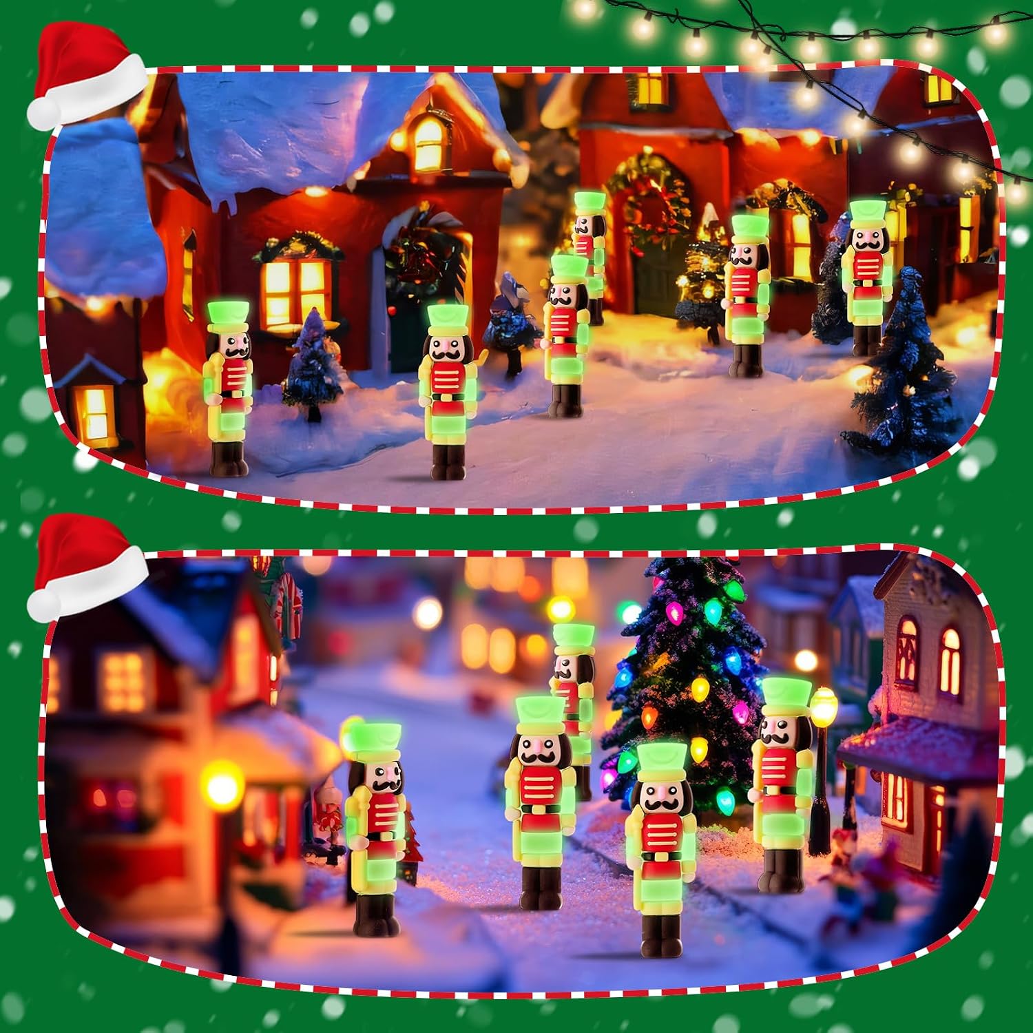 Chunful 25 Pcs Christmas Luminous Nutcrackers Figures Nutcracker Mini Soldier Figurines Glow in the Dark Christmas Decorations for Party Favors Bag Fillers Outdoor Dollhouse Collectible Decor Gifts