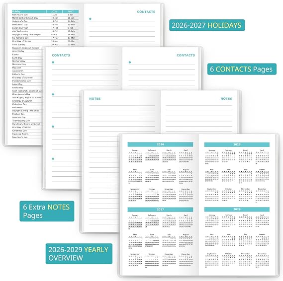 Pocket Calendar 2026-2028 for Purse, 2 Year Monthly Planner Pocket Size with Clear Protective Cover, Jul 2026-Jun 2028 Small Monthly Planner, 6.5 x 3.5 - Wildflowers