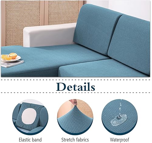 Miniatura 2 de Fundas de cojín para asiento de sofá, fundas de cojín impermeables para sofá, fundas de cojín elásticas para cojines individuales para respaldo