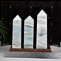 Vista 74 de JIC Gem Extra Large Rare Dendritic Jade Crystal Tower Natural Quartz Crystal Tower Point Wand Large Crystals and Stone Energy Crystal Wand Home